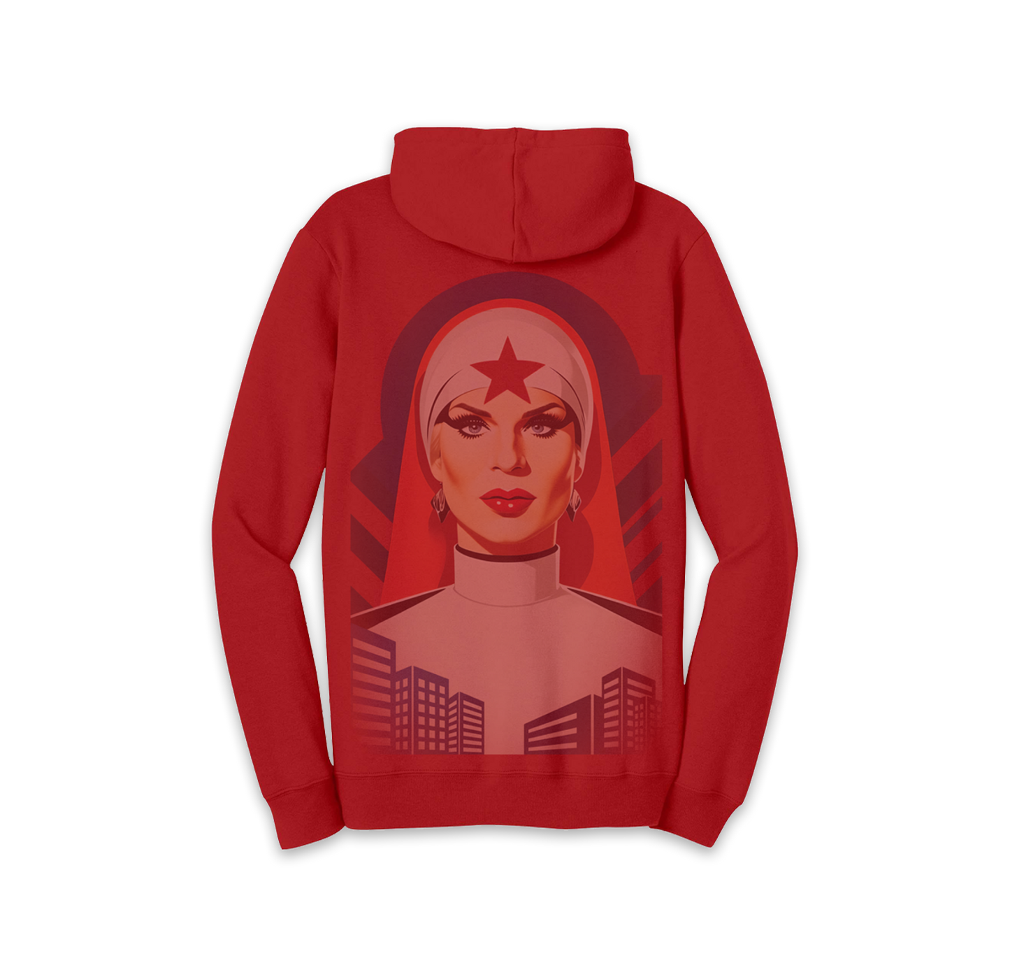 Our Mother in Red Hoodie